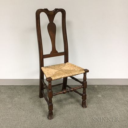 Queen Anne-style Carved Mahogany Side Chair