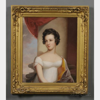 Attributed to Thomas Sully (1783-1872) Portrait of Mary Sophia Carroll (Bayard) of Baltimore, 1822.