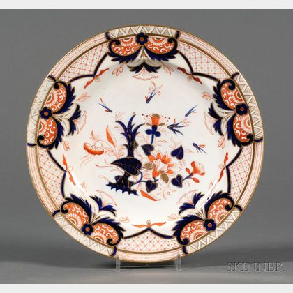 Twelve English Imari Palette Porcelain Dinner Plates