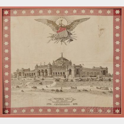 Centennial Philadelphia Exposition Commemorative Handkerchief