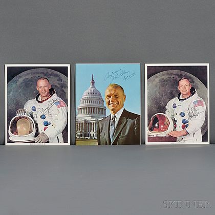 NASA Astronauts, and Rocket Scientists, Thirty Signed Photographs and Related Signed Paper.