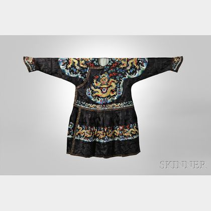Black Silk Formal Court Robe