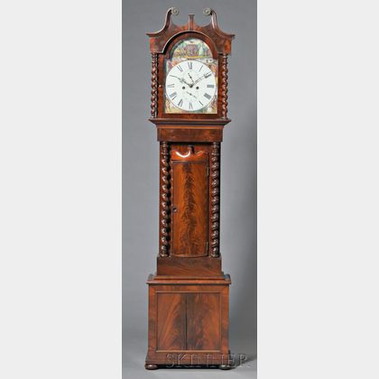 J. Black Mahogany Tall Clock