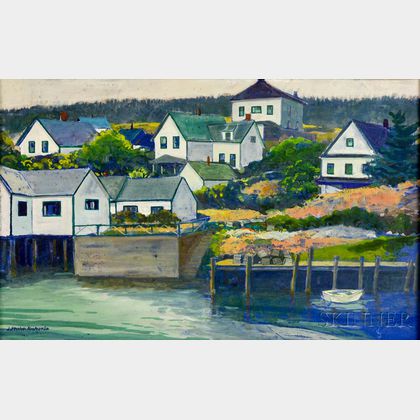 J. Philip Richards (American, 1906-1991) Island Landing /A Stonington Harbor View