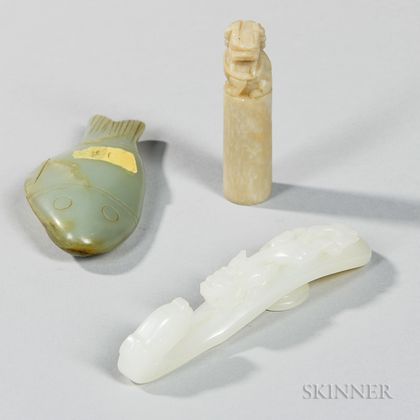 Three Carved Stone Items
