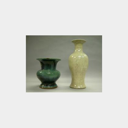 Two Glazed Pottery Vases. 