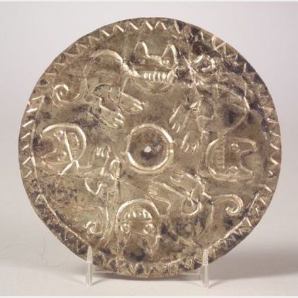 Pre-Columbian Repoussé Silver Disc