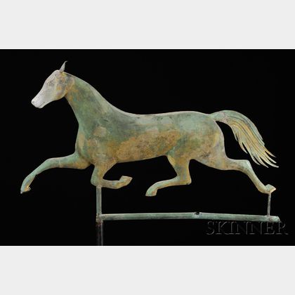 Molded Copper and Cast Zinc Running Horse Weathervane