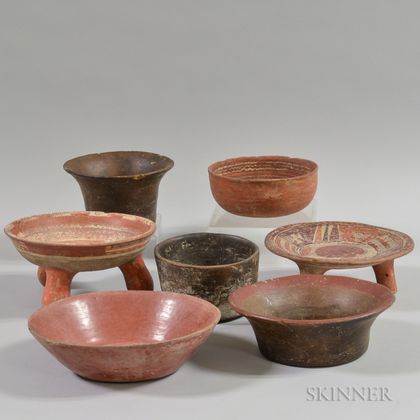 Seven Pre-Columbian Pottery Vessels