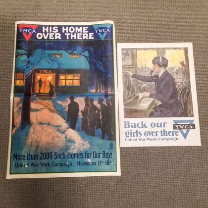Two WWI YMCA and YWCA Lithograph Posters