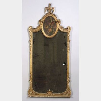 Louis XVI Style Giltwood and Composition Trumeau Mirror