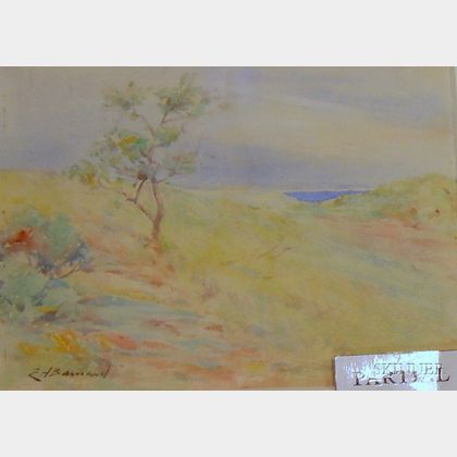 Lot of Two Framed Watercolor on Paper Landscapes Attributed to Edward Herbert Barnard (American, 1855-1909) and... 