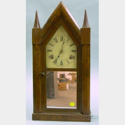 Mahogany Veneer "Sharp Gothic" or Steeple Clock by Chauncey Boardman