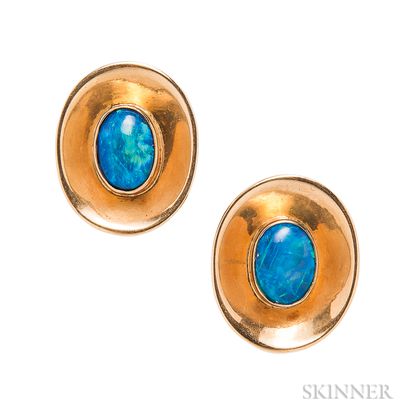 18kt Gold and Opal Cuff Links