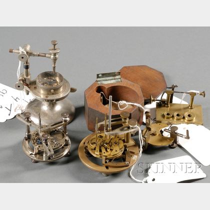 Seven Brass, Steel and Nickel Watchmaking Tools