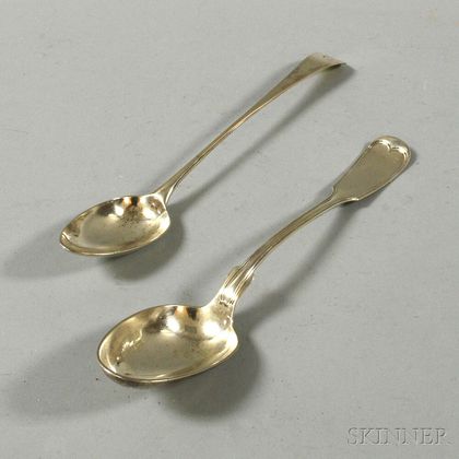 Two Large Silver Serving or Stuffing Spoons