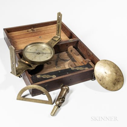 William Young Cased Surveyor's Compass and Kit