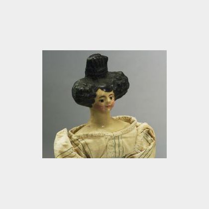 Papier-mache Shoulder Head Lady Doll with Apollo Knot