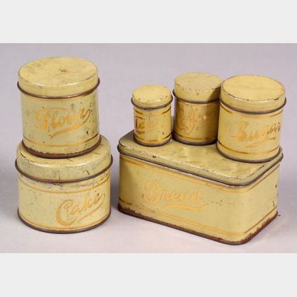 German Lithographed Doll Size Canister Set