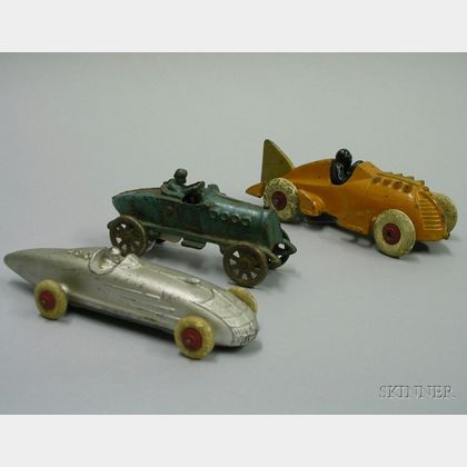Three Cast Metal Race Cars