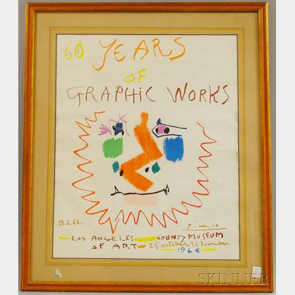 Pablo Picasso 60 Years Of Graphic Works Lithograph Exhibition Poster