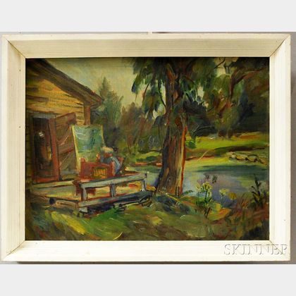 John Shayn (American, 1901-1977) H.C. Christy Painting at Pollett, VT