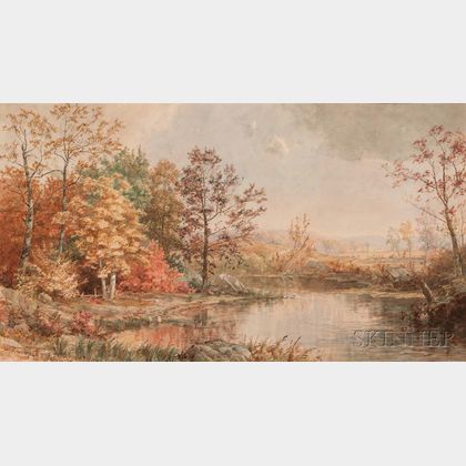 Jasper Francis Cropsey (American, 1823-1900) Lake View in Fall