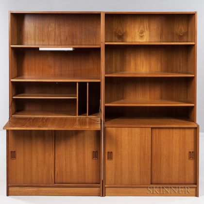 Two Danish Modern Bookcases 