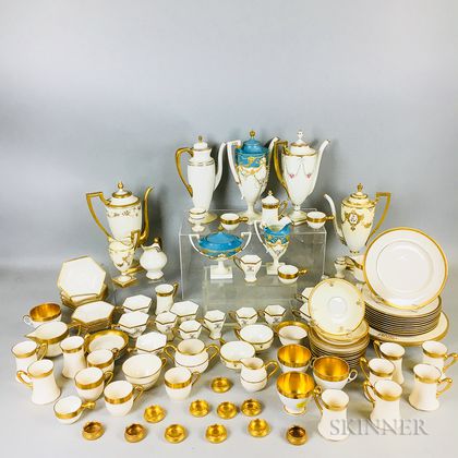 Large Group of Lenox and Belleek Gold-band Porcelain. Estimate $20-200