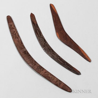 Three Australian Aborigine Boomerangs