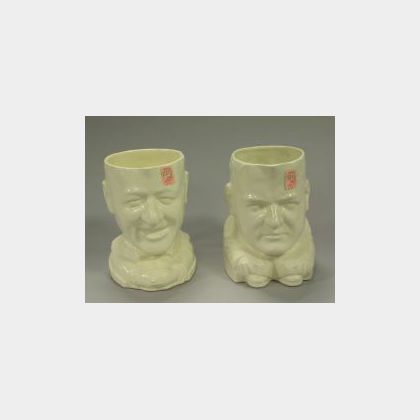 American New York City Mayor Al Smith and President Herbert Hoover Ceramic Toby Jugs. 