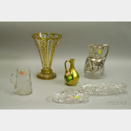 Six Assorted Art Glass Table Items
