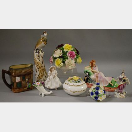 Nine Miscellaneous Porcelain and Ceramic Decorative and Collectible Figural Items