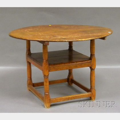 Oval Pine and Maple Chair Table