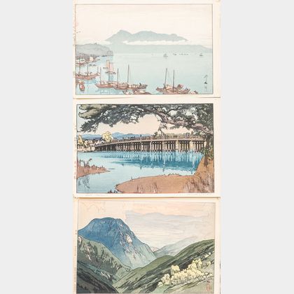 Hiroshi Yoshida (1876-1950),Three Woodblock Prints