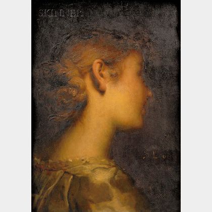 Désiré François Laugee (French, 1823-1896) Portrait of a Young Lady in Profile