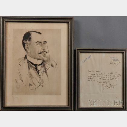 Conrad, Joseph (1857-1924) Autographed Letter Signed, and Framed Portrait.
