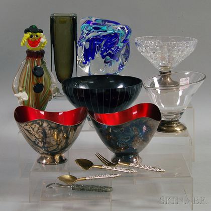 Twelve Assorted Glass and Metal Decorative Household Items