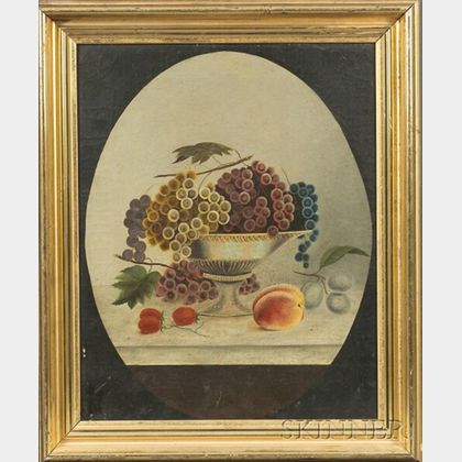 American School, 19th Century Still Life with Fruit in a Compote in the Style of Severin Roesen.