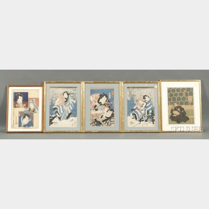 Ten Framed Japanese Prints