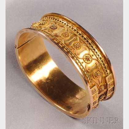 Etruscan Revival 14kt Gold Bracelet