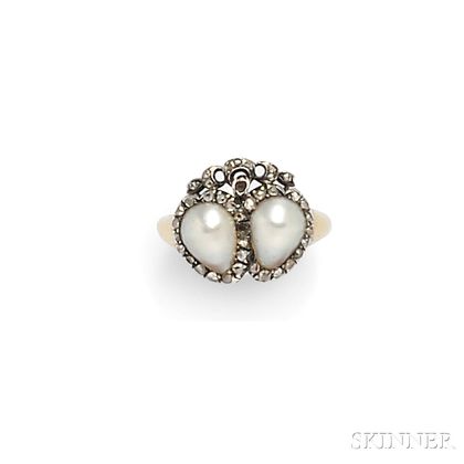 Antique Pearl and Diamond Ring