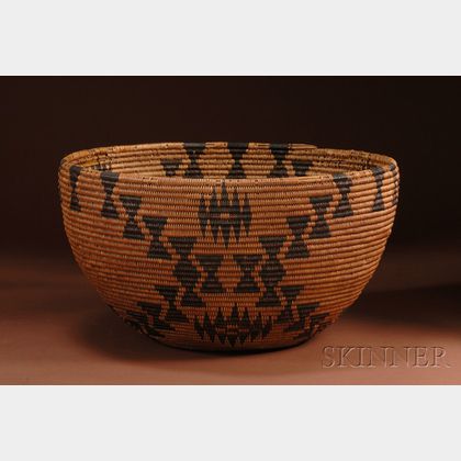 Large California Coiled Basketry Bowl
