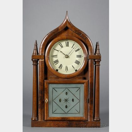 Rosewood Veneer Ogee Gothic Shelf Clock