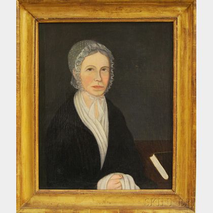 American School, 19th Century Folk Portrait of Cynthia Foster.
