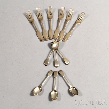 Twelve Sterling Silver Spoons and Forks