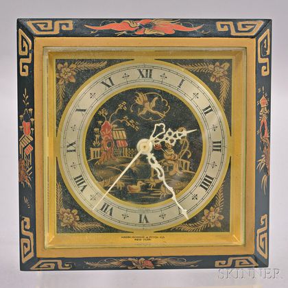 Chelsea Elecronometer "Chinese Lacquer" Desk Clock for Abercrombie & Fitch