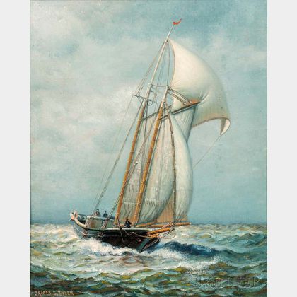 James Gale Tyler (American, 1855-1931) Sailing in a Stiff Breeze