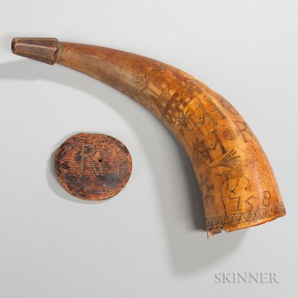 Engraved Powder Horn