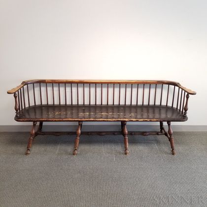 Wallace Nutting Turned and Painted Windsor Bench